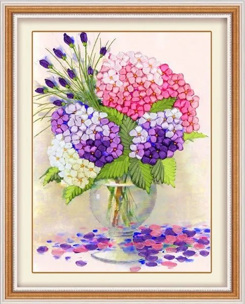 Flower Vase Ribbon embroidery Kit - Eco - friendly | Cozyield