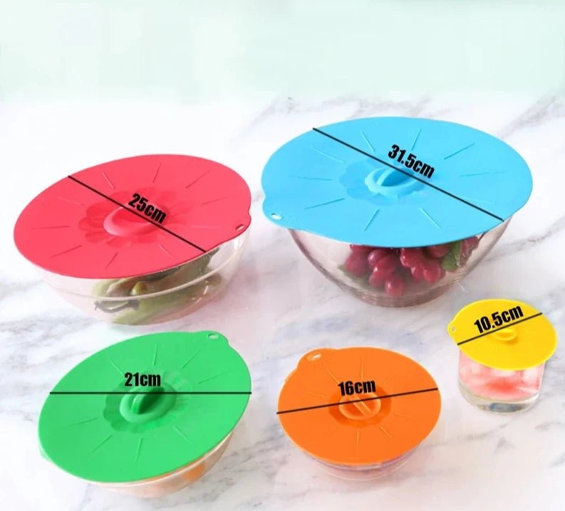 Set of 5 Silicone Microwave Bowl Cover - Eco - friendly | Cozyield