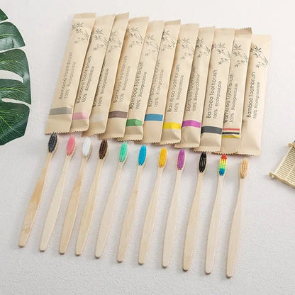 Single Cowhide Wrapped Bamboo Toothbrush Set - Eco - friendly | Cozyield